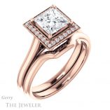 Princess Cut Forever One Moissanite Engagement Ring #GTJ1247-square-fo-r