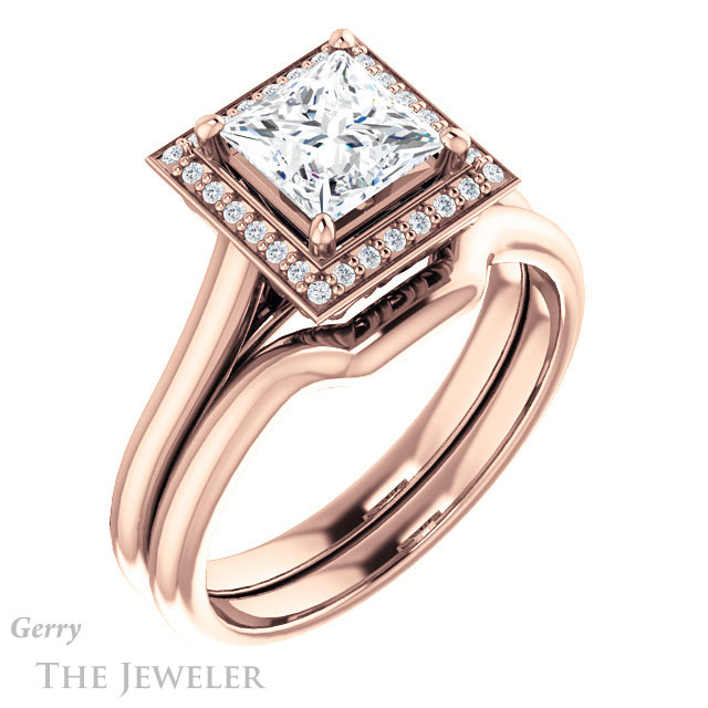Princess Cut Forever One Moissanite Engagement Ring #GTJ1247-square-fo-r