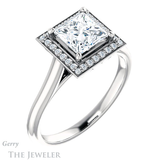 Princess Cut Forever One Moissanite Engagement Ring #GTJ1247-square-fo-w