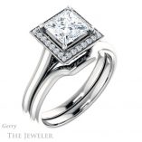 Princess Cut Forever One Moissanite Engagement Ring #GTJ1247-square-fo-w