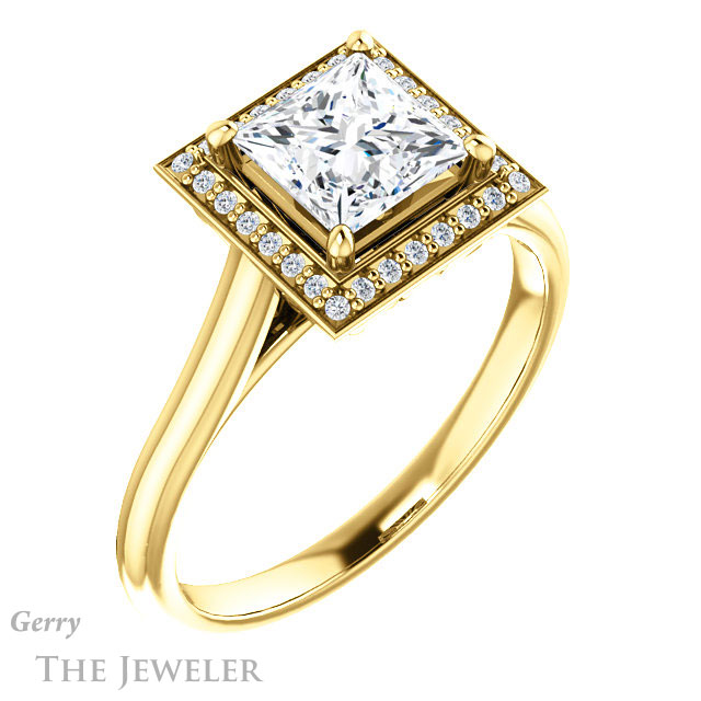 Princess Cut Forever One Moissanite Engagement Ring #GTJ1247-square-fo-y 4 Princess Cut Forever One Moissanite Engagement Ring #GTJ1247-square-fo-y