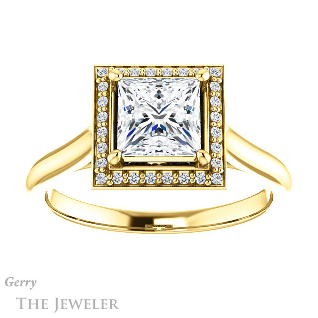 Princess Cut Forever One Moissanite Engagement Ring #GTJ1247-square-fo-y 1 Princess Cut Forever One Moissanite Engagement Ring #GTJ1247-square-fo-y