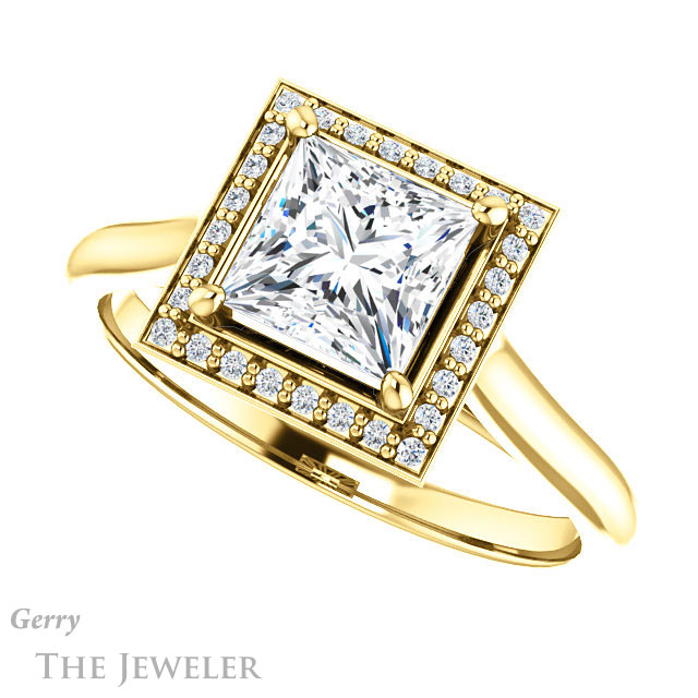 Princess Cut Forever One Moissanite Engagement Ring #GTJ1247-square-fo-y 5 Princess Cut Forever One Moissanite Engagement Ring #GTJ1247-square-fo-y