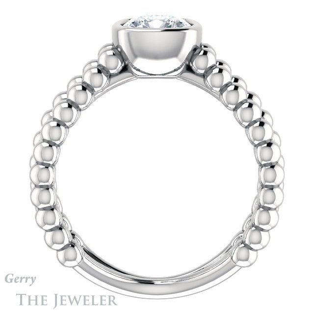 Cushion Cut Forever One Moissanite Engagement Ring #GTJ1248-cushion-fo-w | Gerry The Jeweler Cushion Cut Forever One Moissanite Engagement Ring #GTJ1248-cushion-fo-w