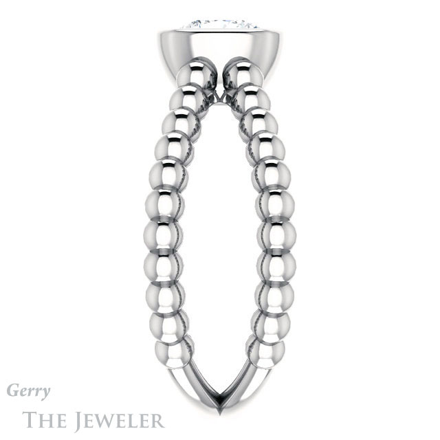 Cushion Cut Forever One Moissanite Engagement Ring #GTJ1248-cushion-fo-w | Gerry The Jeweler Cushion Cut Forever One Moissanite Engagement Ring #GTJ1248-cushion-fo-w