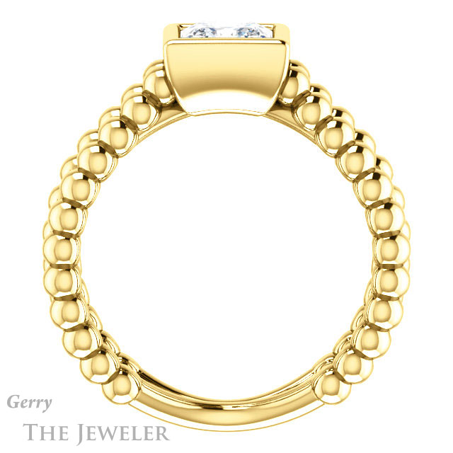 Princess Cut Forever One Moissanite Engagement Ring #GTJ1248-square-fo-y | Gerry The Jeweler Princess Cut Forever One Moissanite Engagement Ring #GTJ1248-square-fo-y