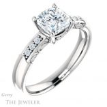 Cushion Cut Forever One Moissanite Engagement Ring #GTJ1249-cushion-fo-w 4 Cushion Cut Forever One Moissanite Engagement Ring #GTJ1249-cushion-fo-w