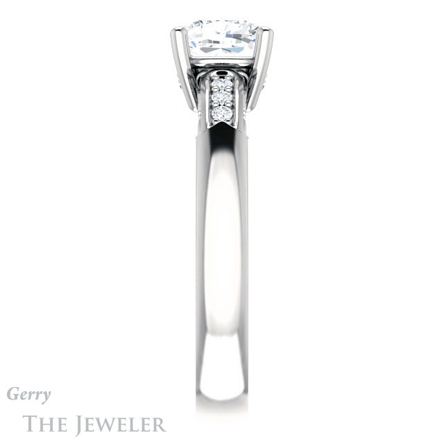Cushion Cut Forever One Moissanite Engagement Ring #GTJ1249-cushion-fo-w 3 Cushion Cut Forever One Moissanite Engagement Ring #GTJ1249-cushion-fo-w