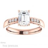 Emerald Cut Forever One Moissanite Engagement Ring #GTJ1249-emerald-fb-r 1 Emerald Cut Forever Brilliant Moissanite Engagement Ring #GTJ1249-emerald-fb-r