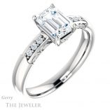 Emerald Cut Forever Brilliant Moissanite Engagement Ring #GTJ1249-emerald-fb-w