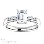Emerald Cut Forever Brilliant Moissanite Engagement Ring #GTJ1249-emerald-fb-w