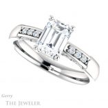 Emerald Cut Forever Brilliant Moissanite Engagement Ring #GTJ1249-emerald-fb-w