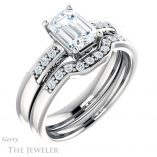 Emerald Cut Forever Brilliant Moissanite Engagement Ring #GTJ1249-emerald-fb-w