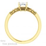 Emerald Cut Forever One Moissanite Engagement Ring #GTJ1249-emerald-fb-y 2 Emerald Cut Forever Brilliant Moissanite Engagement Ring #GTJ1249-emerald-fb-y