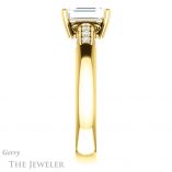 Emerald Cut Forever One Moissanite Engagement Ring #GTJ1249-emerald-fb-y 3 Emerald Cut Forever Brilliant Moissanite Engagement Ring #GTJ1249-emerald-fb-y