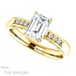 Emerald Cut Forever One Moissanite Engagement Ring #GTJ1249-emerald-fb-y 5 Emerald Cut Forever Brilliant Moissanite Engagement Ring #GTJ1249-emerald-fb-y