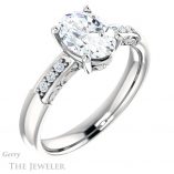 Oval Shaped Forever One Moissanite Engagement Ring #GTJ1249-oval-fo-w