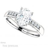 Oval Shaped Forever One Moissanite Engagement Ring #GTJ1249-oval-fo-w