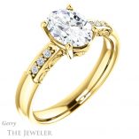 Oval Shaped Forever One Moissanite Engagement Ring #GTJ1249-oval-fo-y