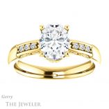 Oval Shaped Forever One Moissanite Engagement Ring #GTJ1249-oval-fo-y