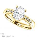 Oval Shaped Forever One Moissanite Engagement Ring #GTJ1249-oval-fo-y