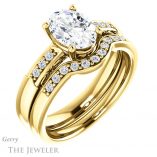 Oval Shaped Forever One Moissanite Engagement Ring #GTJ1249-oval-fo-y