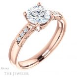 Round Cut Forever One Moissanite Engagement Ring #GTJ1249-round-fo-r 4 Round Cut Forever One Moissanite Engagement Ring #GTJ1249-round-fo-r