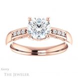 Round Cut Forever One Moissanite Engagement Ring #GTJ1249-round-fo-r 1 Round Cut Forever One Moissanite Engagement Ring #GTJ1249-round-fo-r