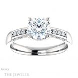 Round Cut Forever One Moissanite Engagement Ring #GTJ1249-round-fo-w 1 Round Cut Forever One Moissanite Engagement Ring #GTJ1249-round-fo-w
