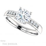 Round Cut Forever One Moissanite Engagement Ring #GTJ1249-round-fo-w 5 Round Cut Forever One Moissanite Engagement Ring #GTJ1249-round-fo-w