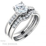 Round Cut Forever One Moissanite Engagement Ring #GTJ1249-round-fo-w 6 Round Cut Forever One Moissanite Engagement Ring #GTJ1249-round-fo-w