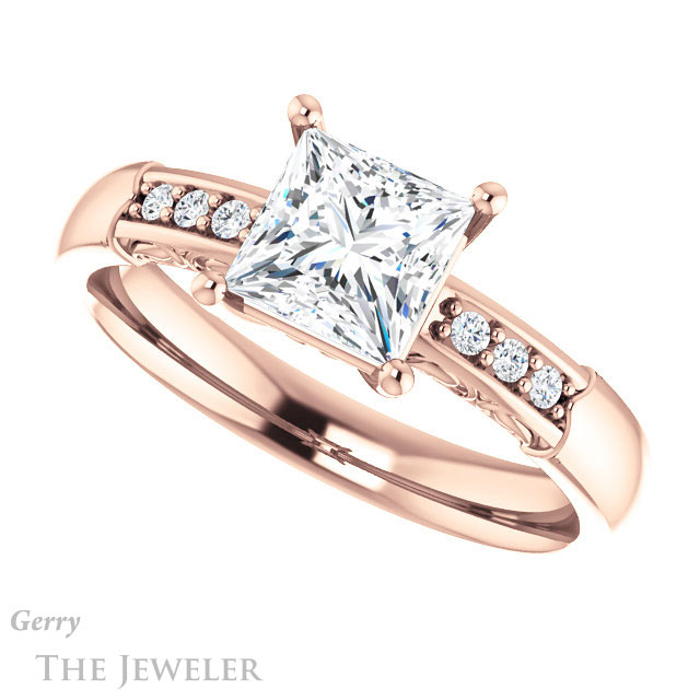 Princess Cut Forever One Moissanite Engagement Ring #GTJ1249-square-fo-r 5 Princess Cut Forever One Moissanite Engagement Ring #GTJ1249-square-fo-r