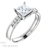 Princess Cut Forever One Moissanite Engagement Ring #GTJ1249-square-fo-w 4 Princess Cut Forever One Moissanite Engagement Ring #GTJ1249-square-fo-w