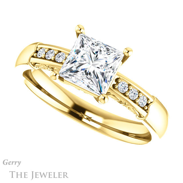 Princess Cut Forever One Moissanite Engagement Ring #GTJ1249-square-fo-y 5 Princess Cut Forever One Moissanite Engagement Ring #GTJ1249-square-fo-y