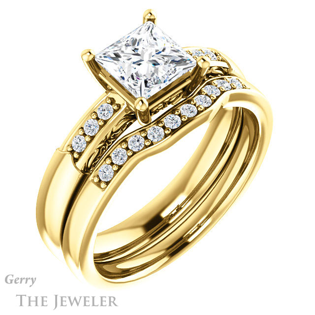 Princess Cut Forever One Moissanite Engagement Ring #GTJ1249-square-fo-y 6 Princess Cut Forever One Moissanite Engagement Ring #GTJ1249-square-fo-y