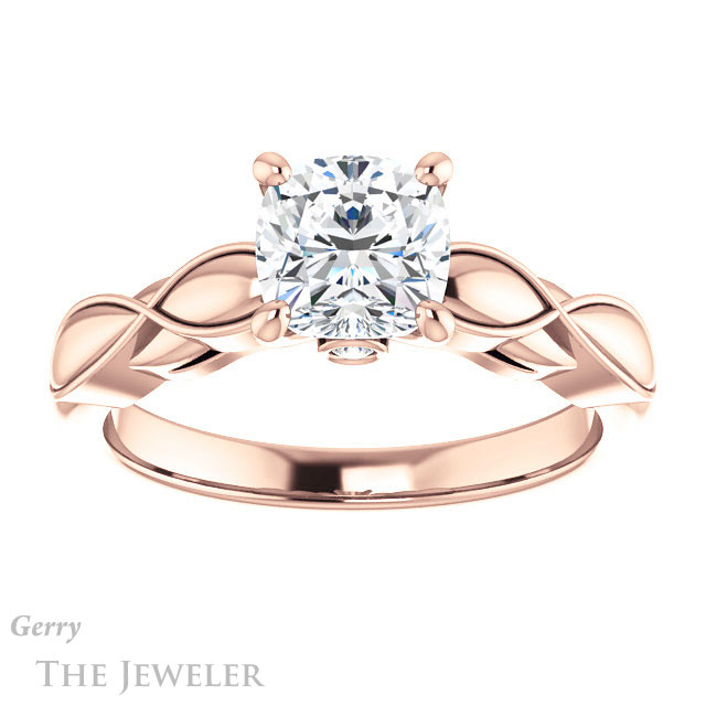 Cushion Cut Forever One Moissanite Engagement Ring #GTJ1250-cushion-fo-r