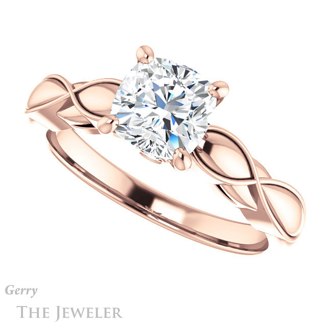 Cushion Cut Forever One Moissanite Engagement Ring #GTJ1250-cushion-fo-r 5 Cushion Cut Forever One Moissanite Engagement Ring #GTJ1250-cushion-fo-r