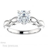 Cushion Cut Forever One Moissanite Engagement Ring #GTJ1250-cushion-fo-w 1 Cushion Cut Forever One Moissanite Engagement Ring #GTJ1250-cushion-fo-w