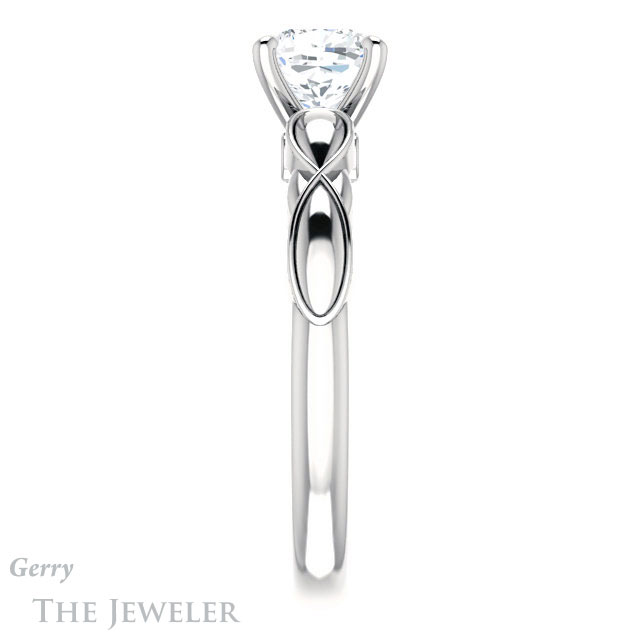 Cushion Cut Forever One Moissanite Engagement Ring #GTJ1250-cushion-fo-w 3 Cushion Cut Forever One Moissanite Engagement Ring #GTJ1250-cushion-fo-w