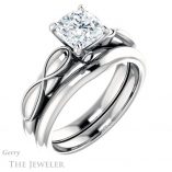Cushion Cut Forever One Moissanite Engagement Ring #GTJ1250-cushion-fo-w 6 Cushion Cut Forever One Moissanite Engagement Ring #GTJ1250-cushion-fo-w