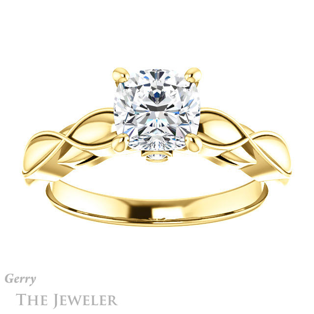 Cushion Cut Forever One Moissanite Engagement Ring #GTJ1250-cushion-fo-y