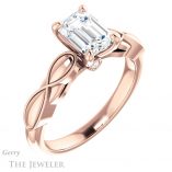 Emerald Cut Forever Brilliant Moissanite Engagement Ring #GTJ1250-emerald-fb-r