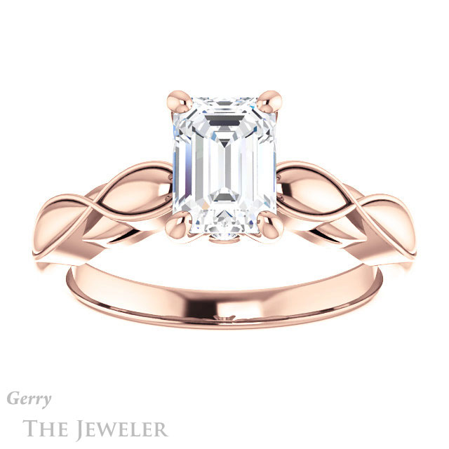 Emerald Cut Forever Brilliant Moissanite Engagement Ring #GTJ1250-emerald-fb-r