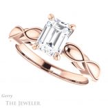 Emerald Cut Forever Brilliant Moissanite Engagement Ring #GTJ1250-emerald-fb-r