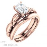 Emerald Cut Forever Brilliant Moissanite Engagement Ring #GTJ1250-emerald-fb-r