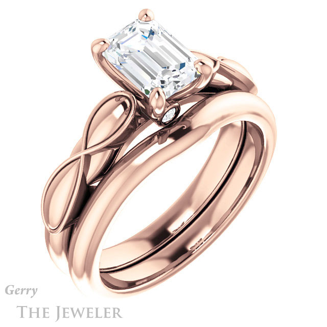 Emerald Cut Forever Brilliant Moissanite Engagement Ring #GTJ1250-emerald-fb-r