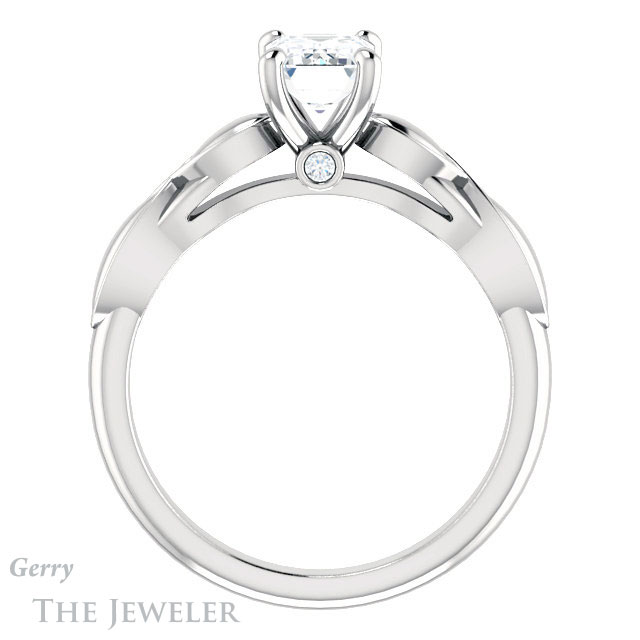 Emerald Cut Forever Brilliant Moissanite Engagement Ring #GTJ1250-emerald-fb-w