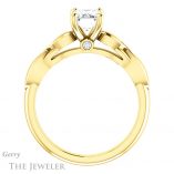 Emerald Cut Forever One Moissanite Engagement Ring #GTJ1250-emerald-fb-y 2 Emerald Cut Forever Brilliant Moissanite Engagement Ring #GTJ1250-emerald-fb-y
