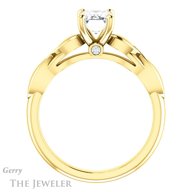 Emerald Cut Forever Brilliant Moissanite Engagement Ring #GTJ1250-emerald-fb-y