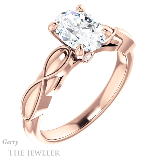 Oval Shaped Forever One Moissanite Engagement Ring #GTJ1250-oval-fo-r 4 Oval Shaped Forever One Moissanite Engagement Ring #GTJ1250-oval-fo-r